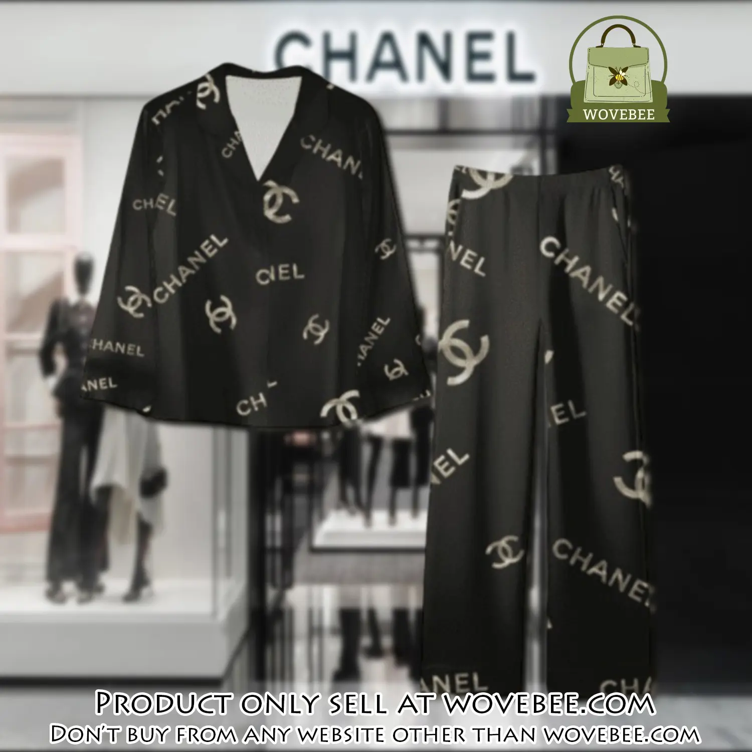 Trending luxury chanel satin pajama set pjs1042 wvb1404929
